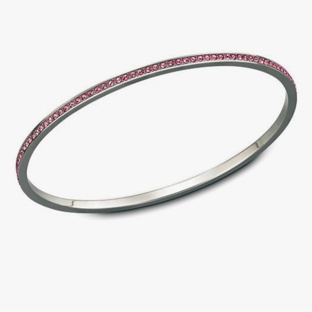Swarovski Ready Bangle Light Rose Crystal Stainless Steel Marked